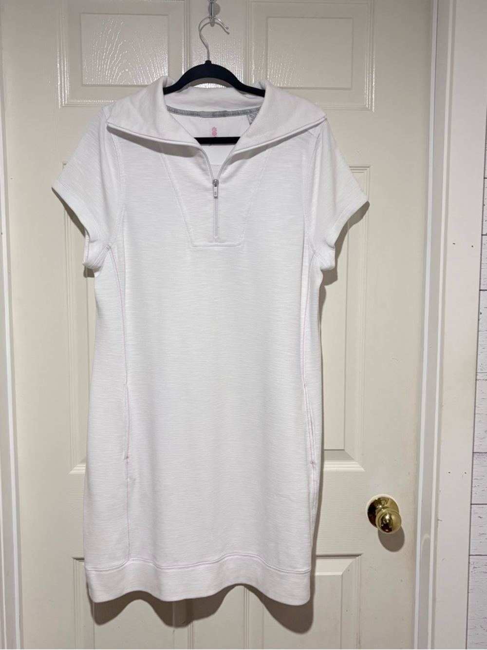 Tommy Bahama White Short Sleeve Zip-Front Dress